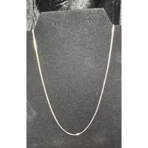 18" Sterling Silver Semi-Solid Box Chain 925 Italy